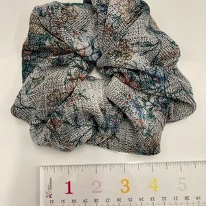 **5 for $25** bundle me! Floral grey plaid check jumbo scrunchie